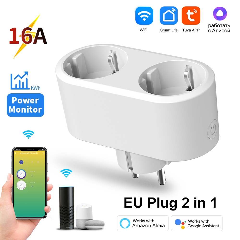 Timer Dual Outlet - Tuya WiFi Dual Outlet 16A APP