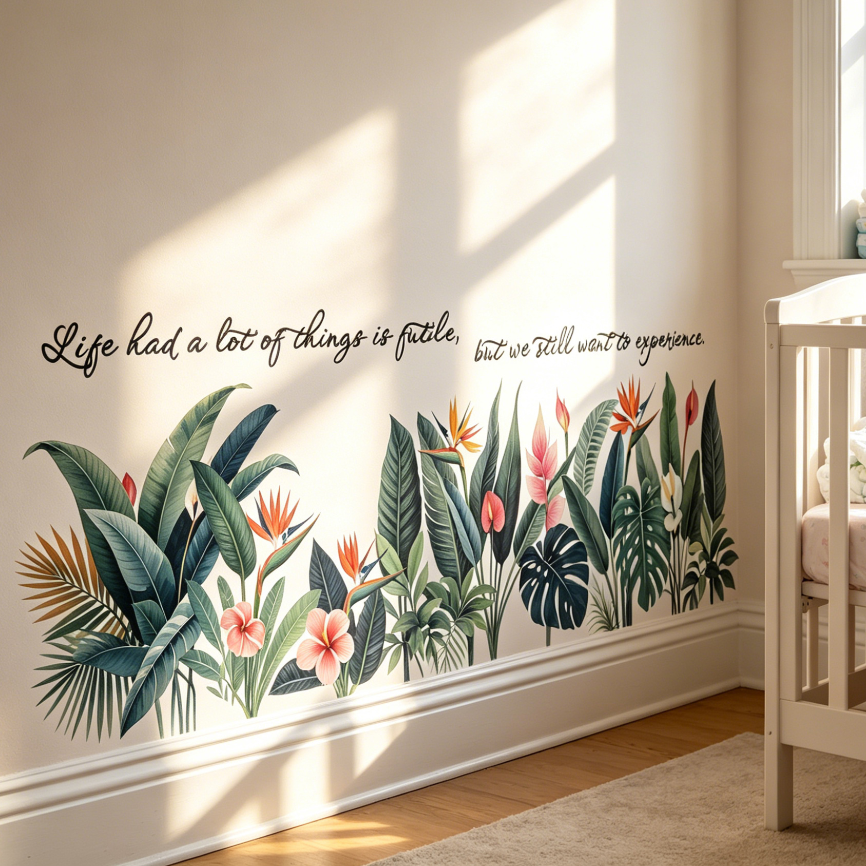 Pvc Panel Background - Tropical background wall sticker, wall decoration,