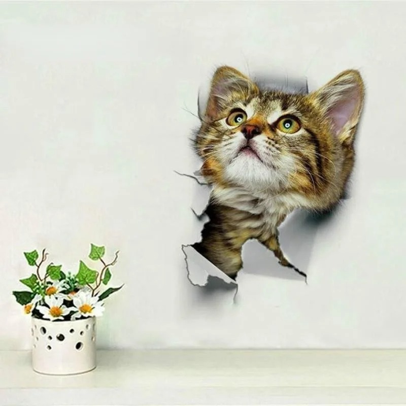 3pcs 3D Cute Cat Self-adhesive - đánh giá và giá Pvc Panel Background