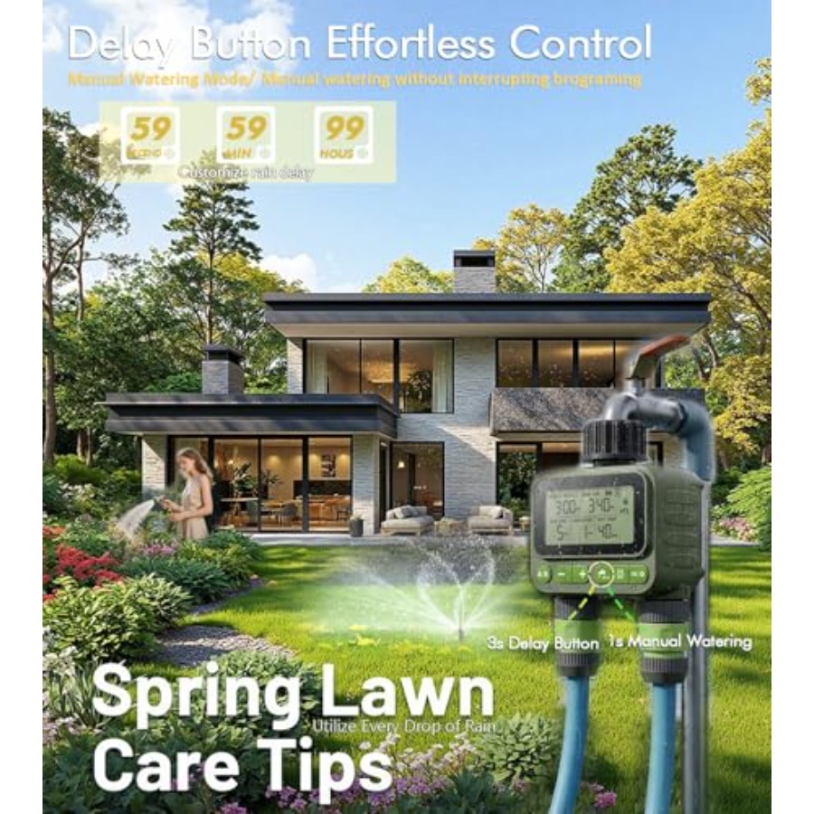 Smart Sprinkler Timer for Lawn - đánh giá và giá Timer Dual Outlet