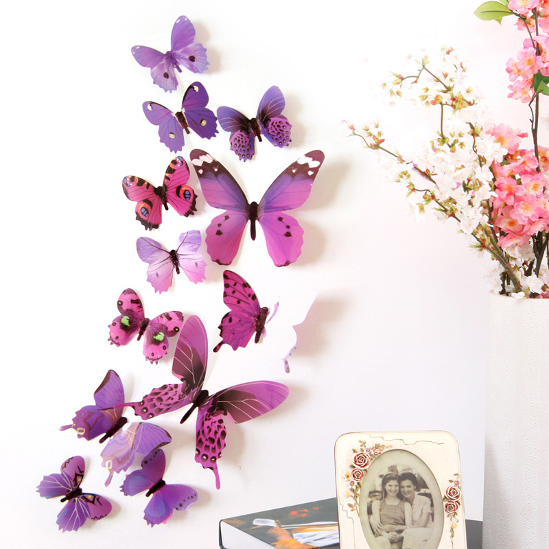 12Pcs 3D Butterfly Wall Sticke - đánh giá và giá Pvc Panel Background