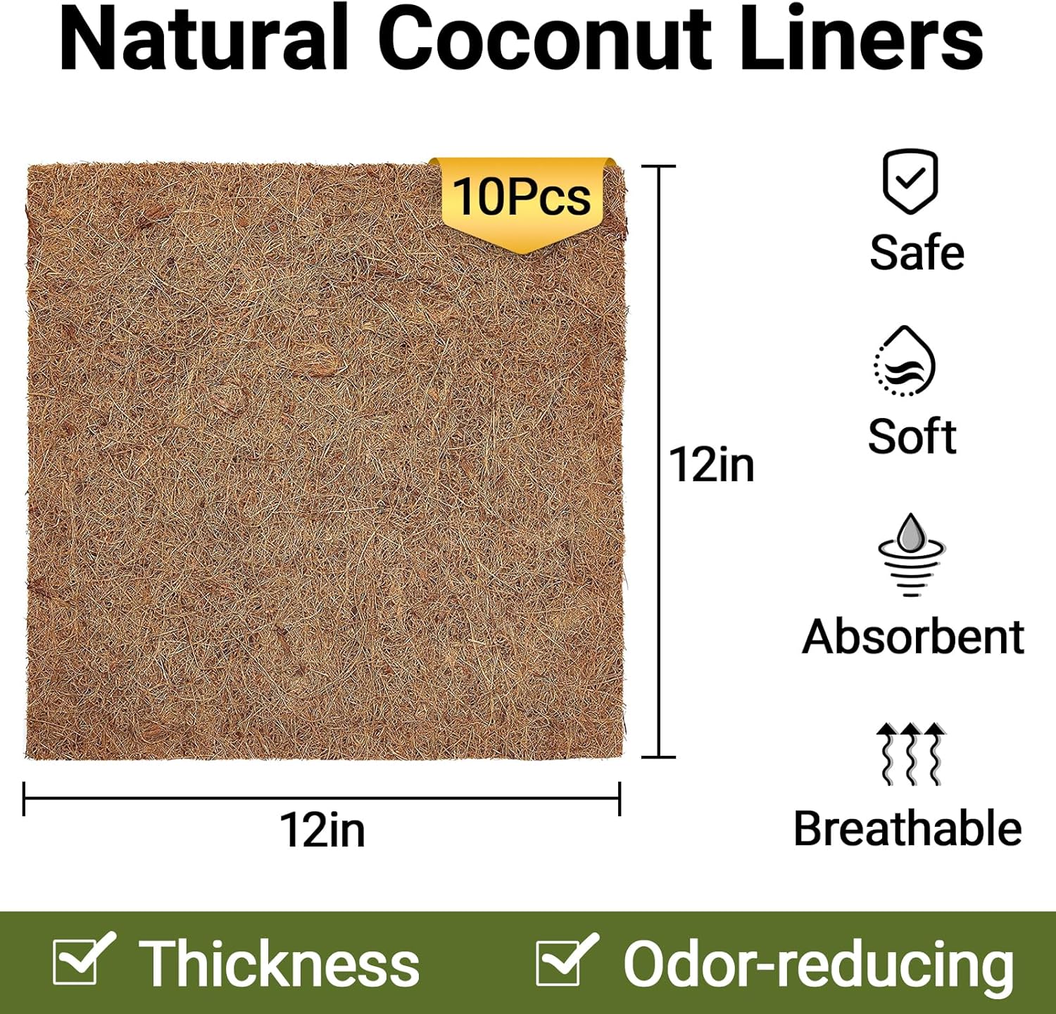 10 Pcs Reptile Carpet, 12x12 i - đánh giá và giá Substrate Coconut Fiber