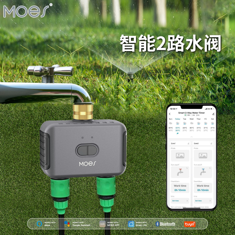 TS Bluetooth Tuya Smart Garden - đánh giá và giá Timer Dual Outlet